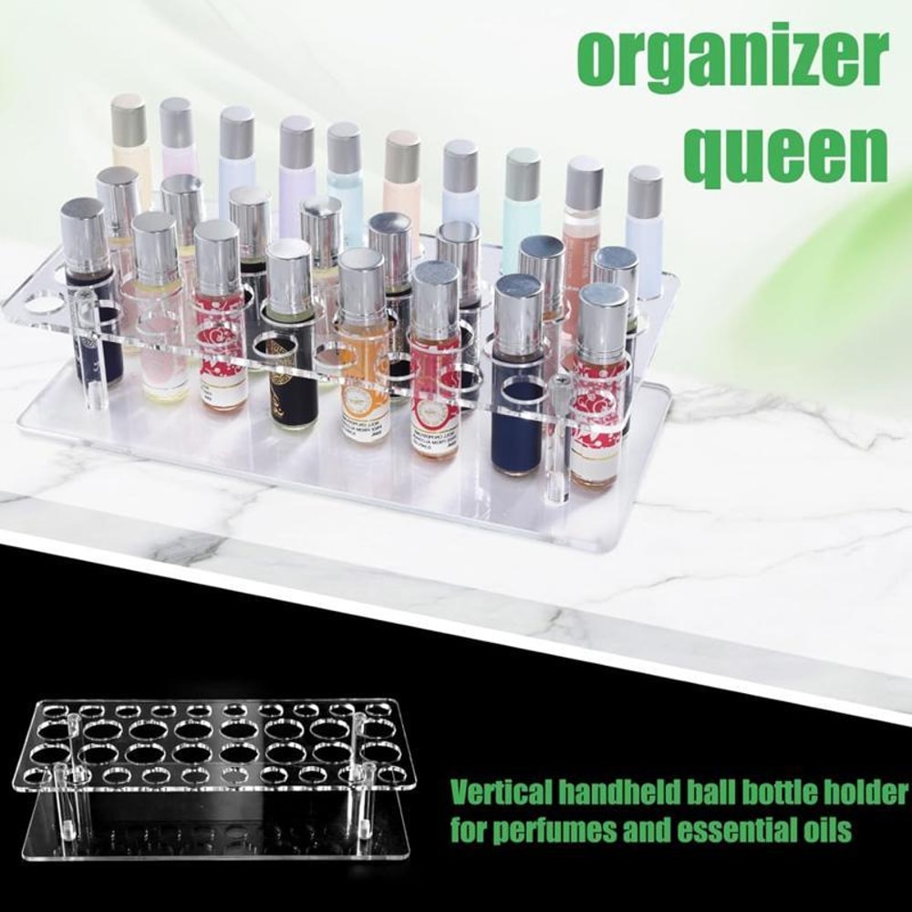 Premium Acrylic Makeup Organizer & Lipstick Organizer Stand 36 Slots, Clear Cosmetic Display Stand