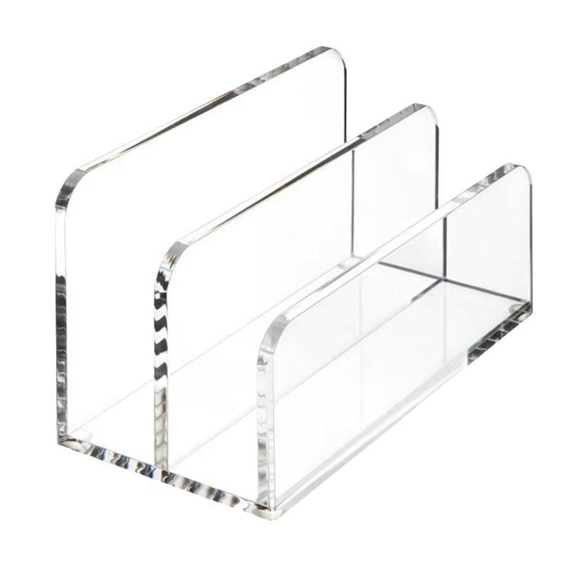 Clear Acrylic Desk File Organizer Desktop Storage Rack 0