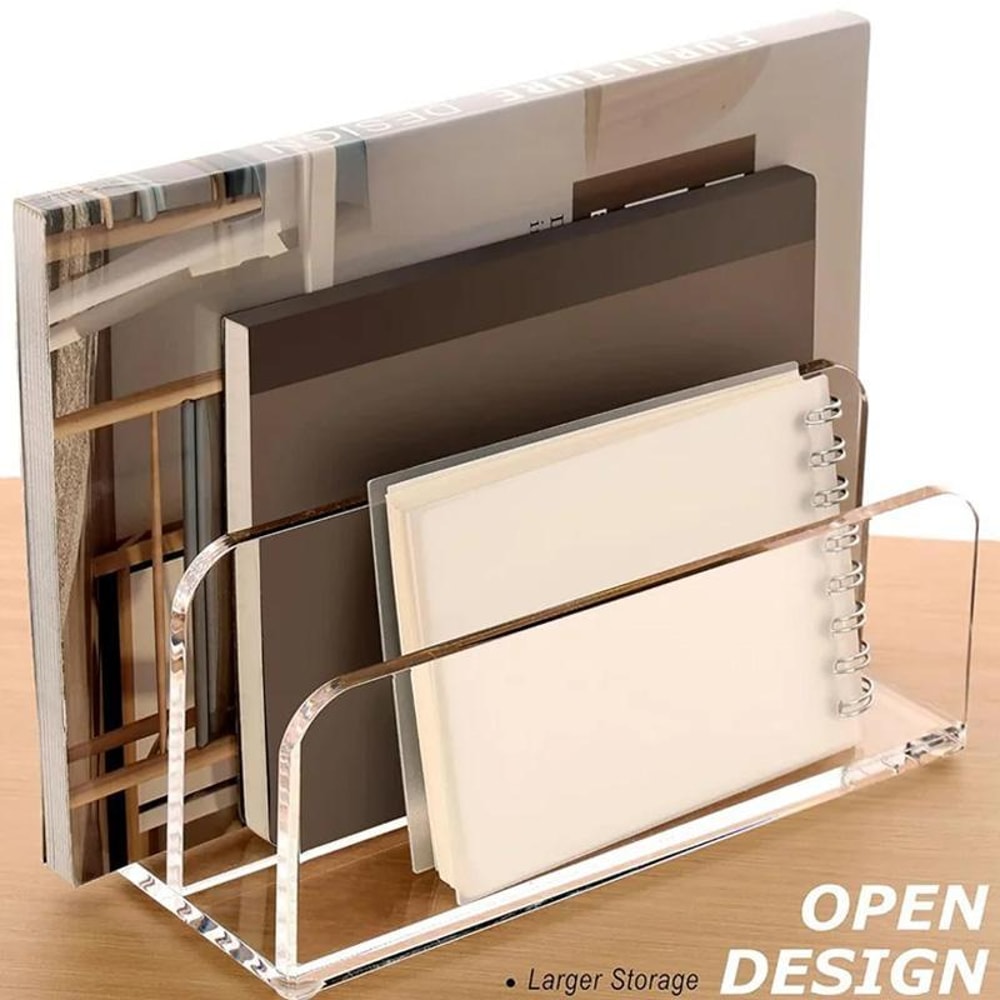 Clear Acrylic Desk File Organizer Desktop Storage Rack 2