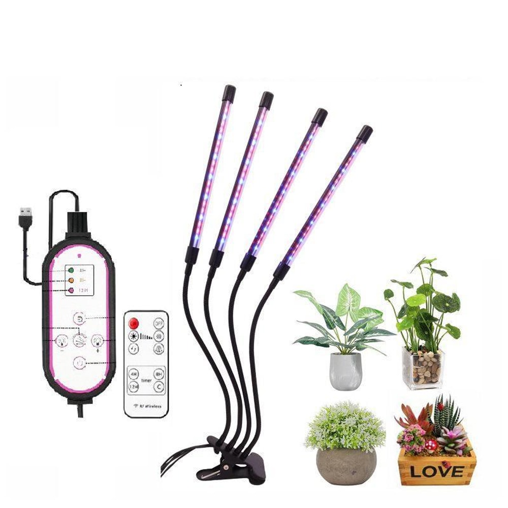 Full Spectrum 2 Head Clip On Plant Grow Light with Remote Control