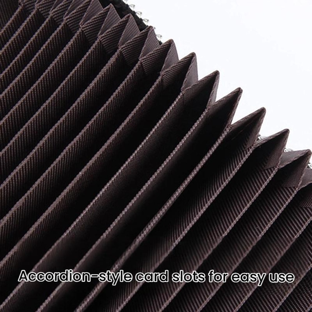 Premium Leather RFID Accordion Card Holder Wallet Anti Magnetic Credit Card Sleeve Organizer 7