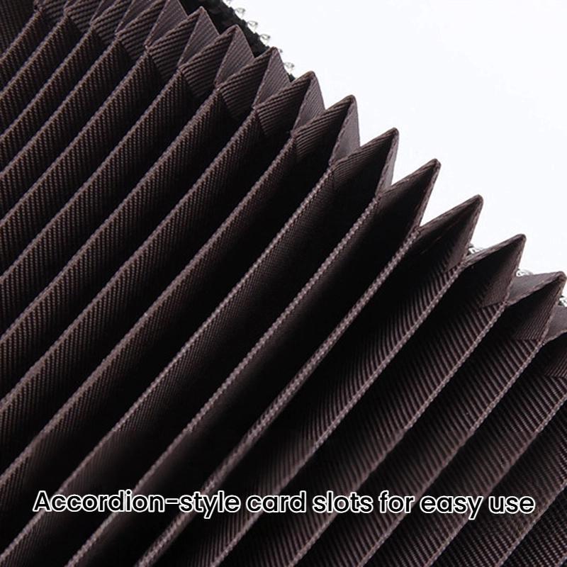 Premium Leather RFID Accordion Card Holder Wallet Anti Magnetic Credit Card Sleeve Organizer 7