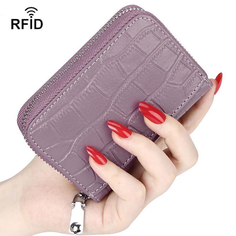 Premium Leather RFID Accordion Card Holder Wallet Anti Magnetic Credit Card Sleeve Organizer 10
