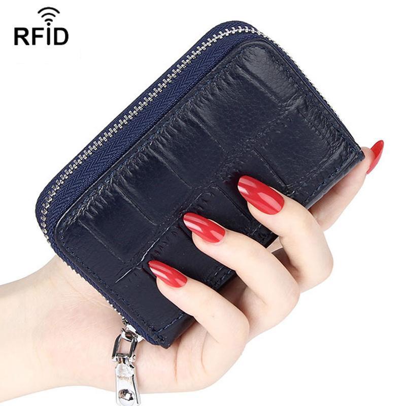 Premium Leather RFID Accordion Card Holder Wallet Anti Magnetic Credit Card Sleeve Organizer 12