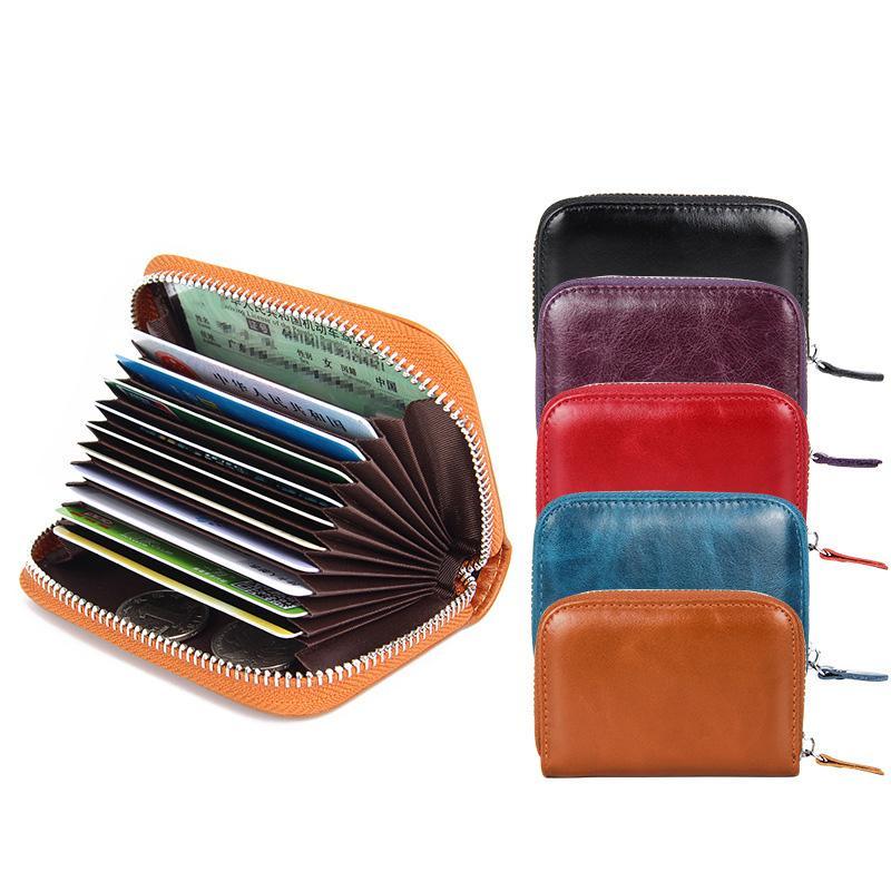 RFID Leather Accordion Card Holder Wallet Secure Multi Card Organizer 1