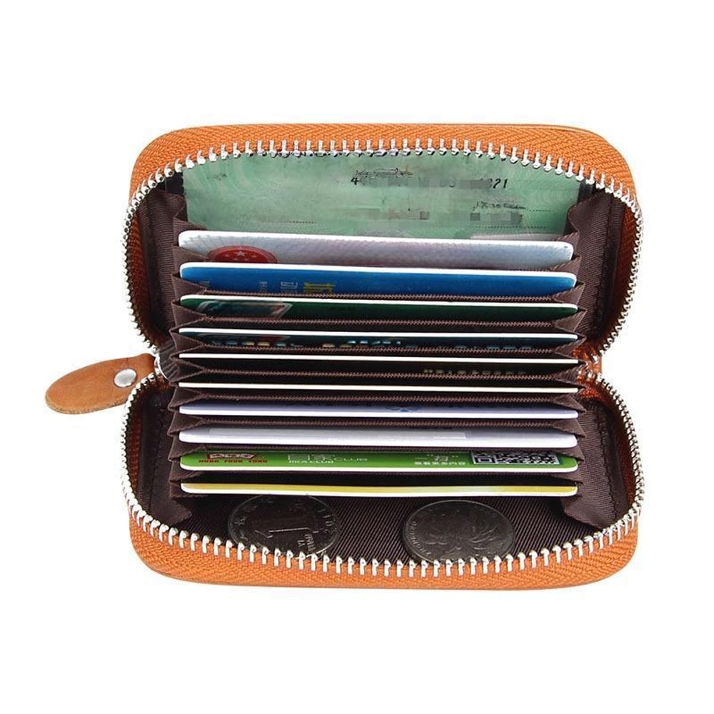 RFID Leather Accordion Card Holder Wallet Secure Multi Card Organizer 2