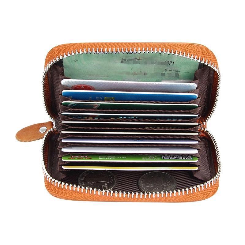 RFID Leather Accordion Card Holder Wallet Secure Multi Card Organizer 2