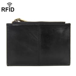 premium leather rfid wallet ultra thin anti theft zipper foldable card organizer