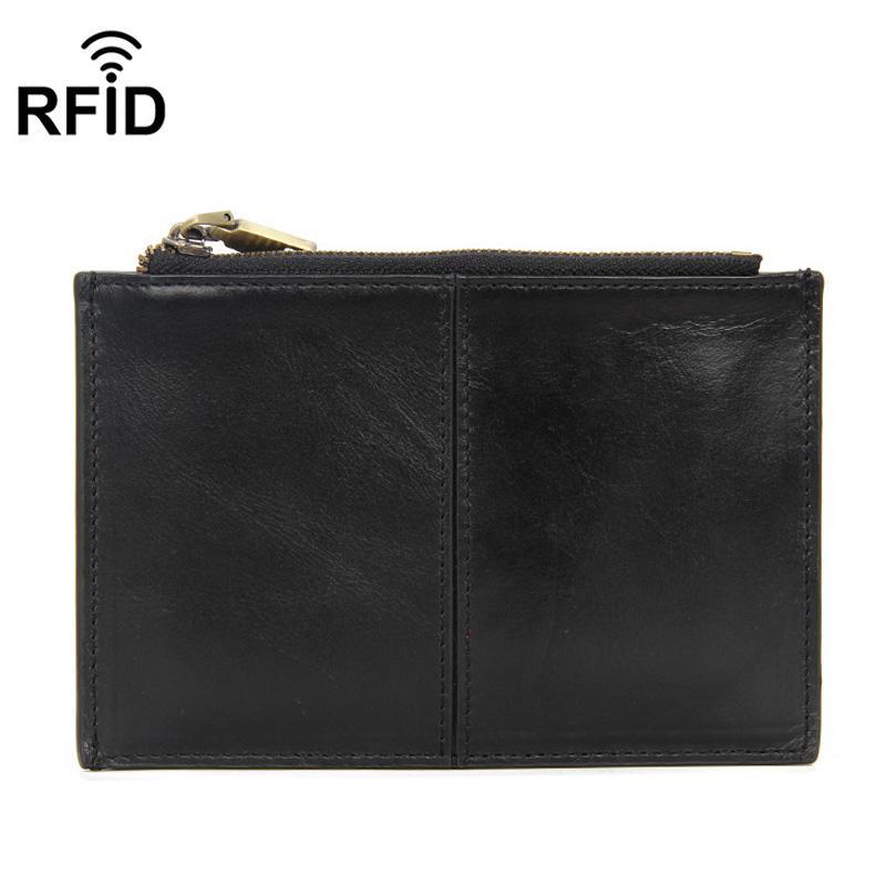 Premium Leather RFID Wallet Ultra Thin Anti Theft Zipper Foldable Card Organizer 7