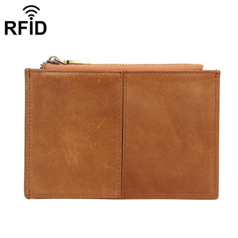 Premium Leather RFID Wallet Ultra Thin Anti Theft Zipper Foldable Card Organizer 8