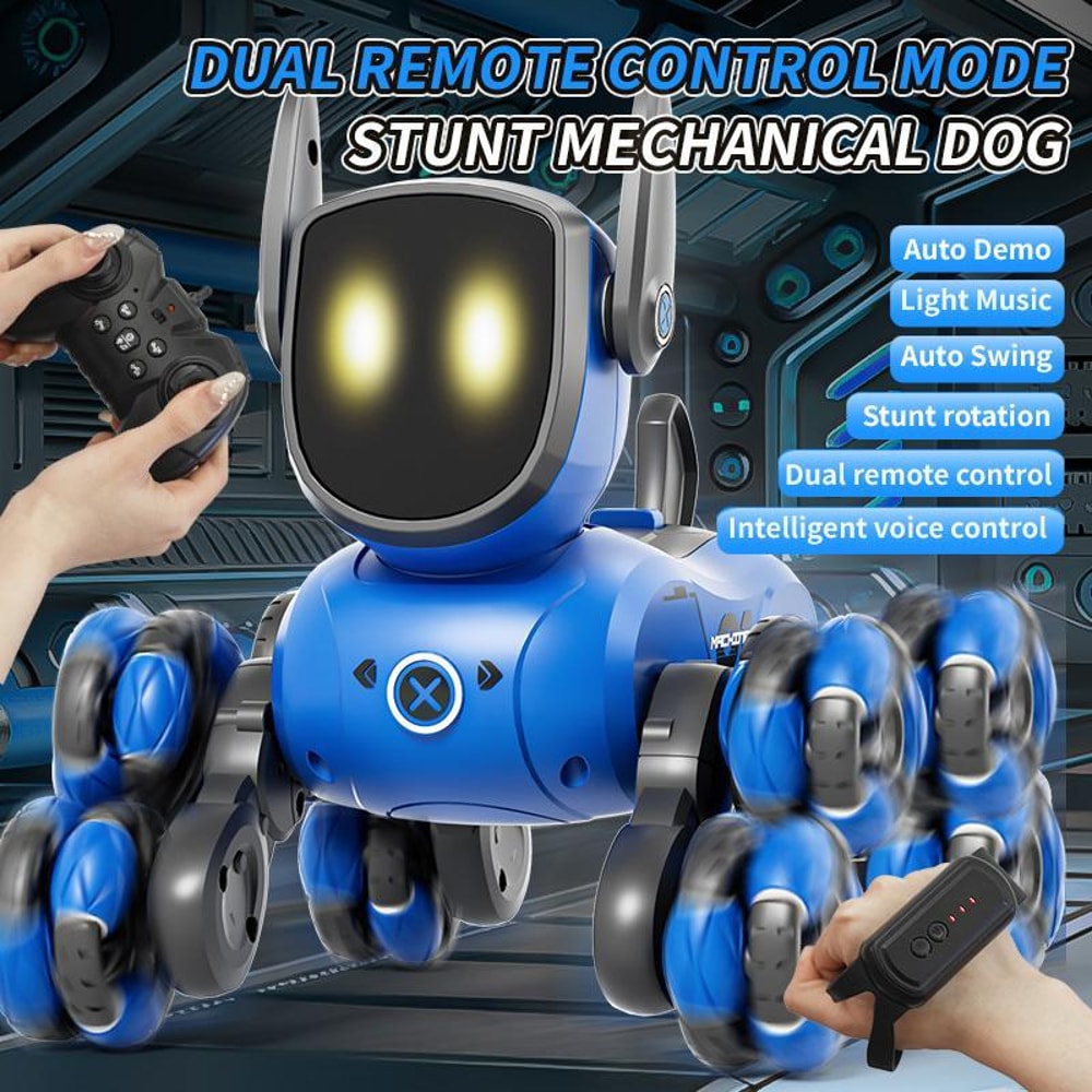 8 Wheel RC Remote Control Robot Dog Toy for Kids & Stunts
