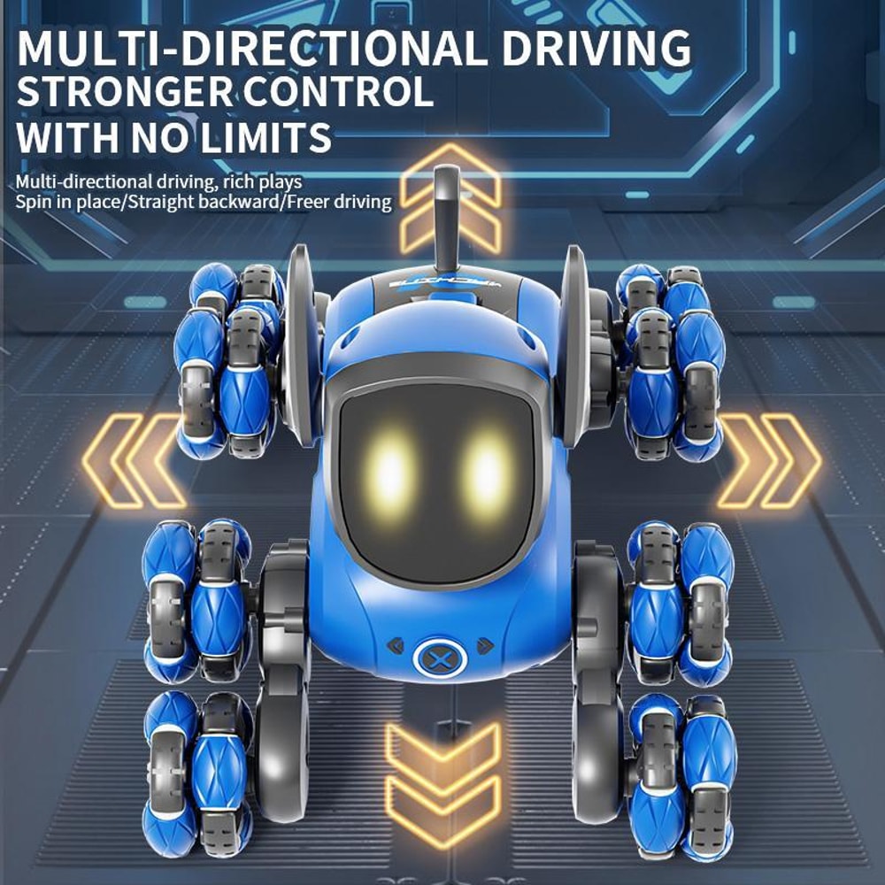 8 Wheel RC Remote Control Robot Dog Toy for Kids & Stunts