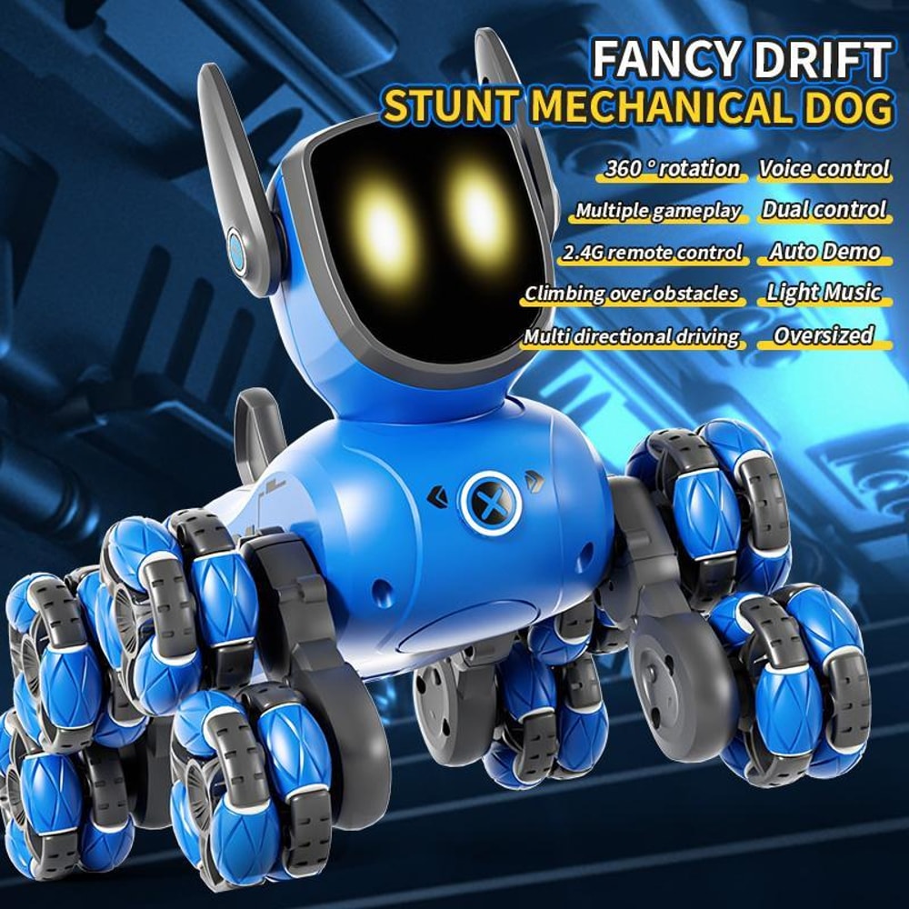 8 Wheel RC Remote Control Robot Dog Toy for Kids & Stunts