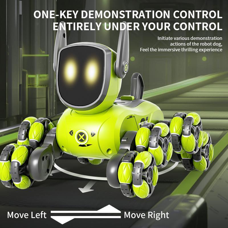 8 Wheel RC Remote Control Robot Dog Toy for Kids & Stunts
