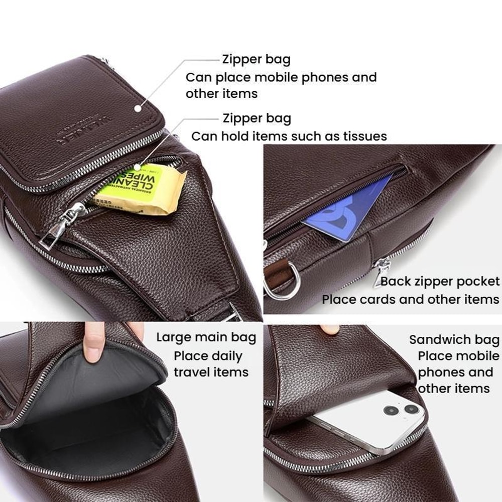 Vintage Outdoor Men Multifunctional Men Crossbody Bag Chest Pack 5