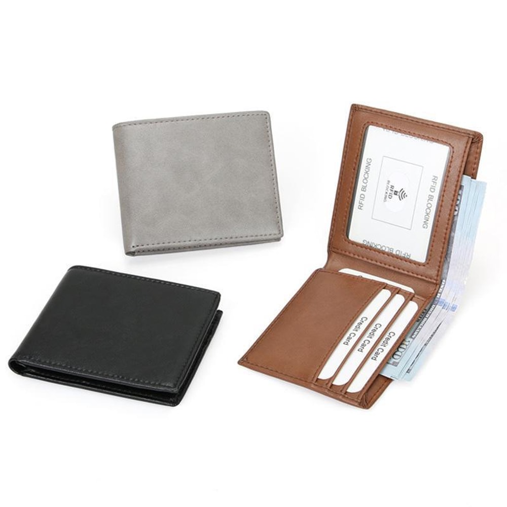 Premium RFID Anti Skimming Men Minimalist Wallet Slim Lightweight Billfold 2