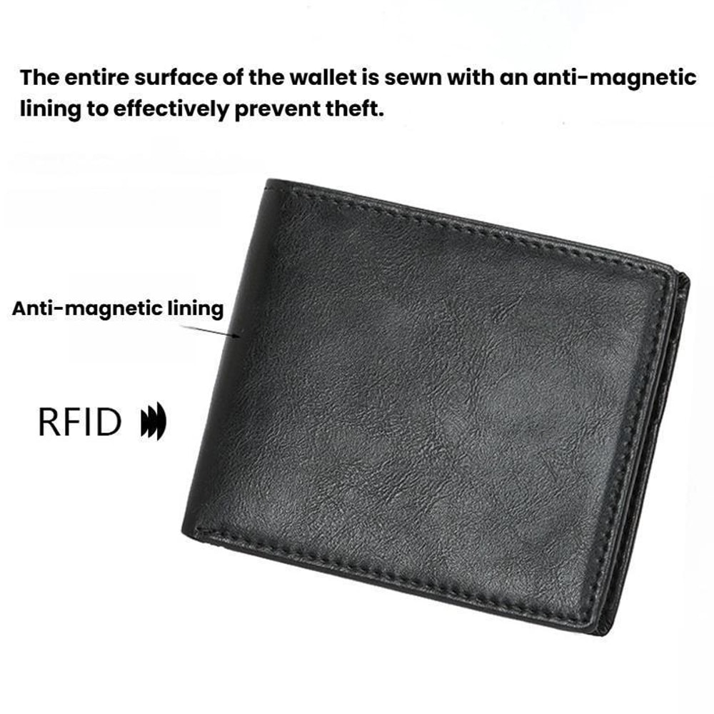 Premium RFID Anti Skimming Men Minimalist Wallet Slim Lightweight Billfold 4