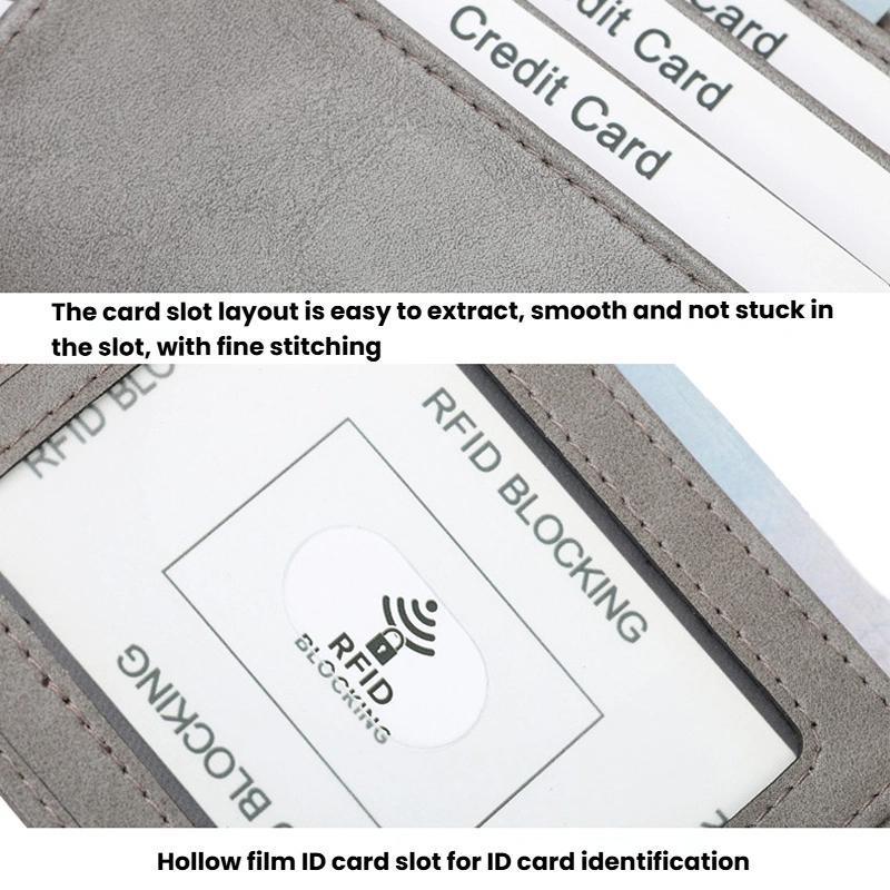 Premium RFID Anti Skimming Men Minimalist Wallet Slim Lightweight Billfold 6