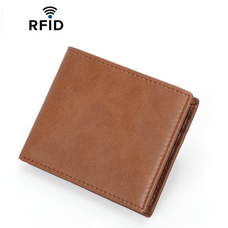 Premium RFID Anti Skimming Men Minimalist Wallet Slim Lightweight Billfold 10