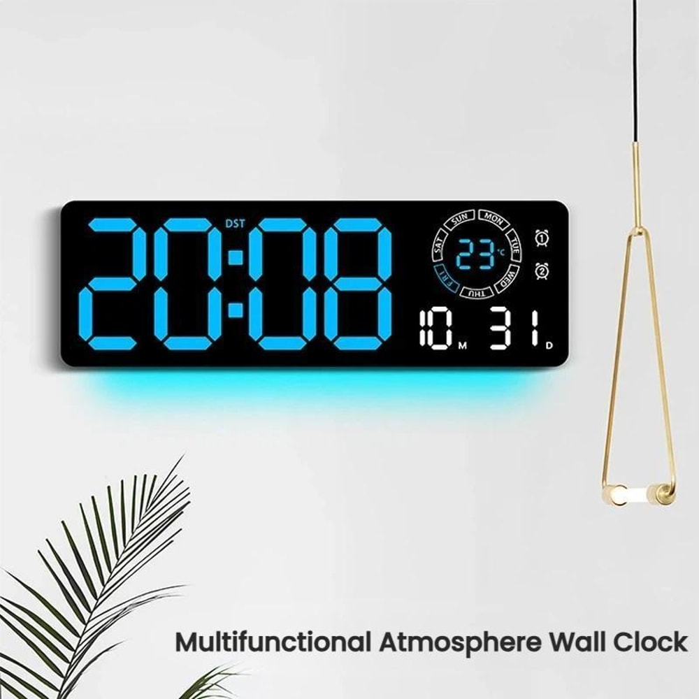Modern LED Digital Wall Clock With Date Temperature Countdown 1