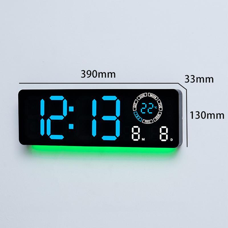 Modern LED Digital Wall Clock With Date Temperature Countdown 7