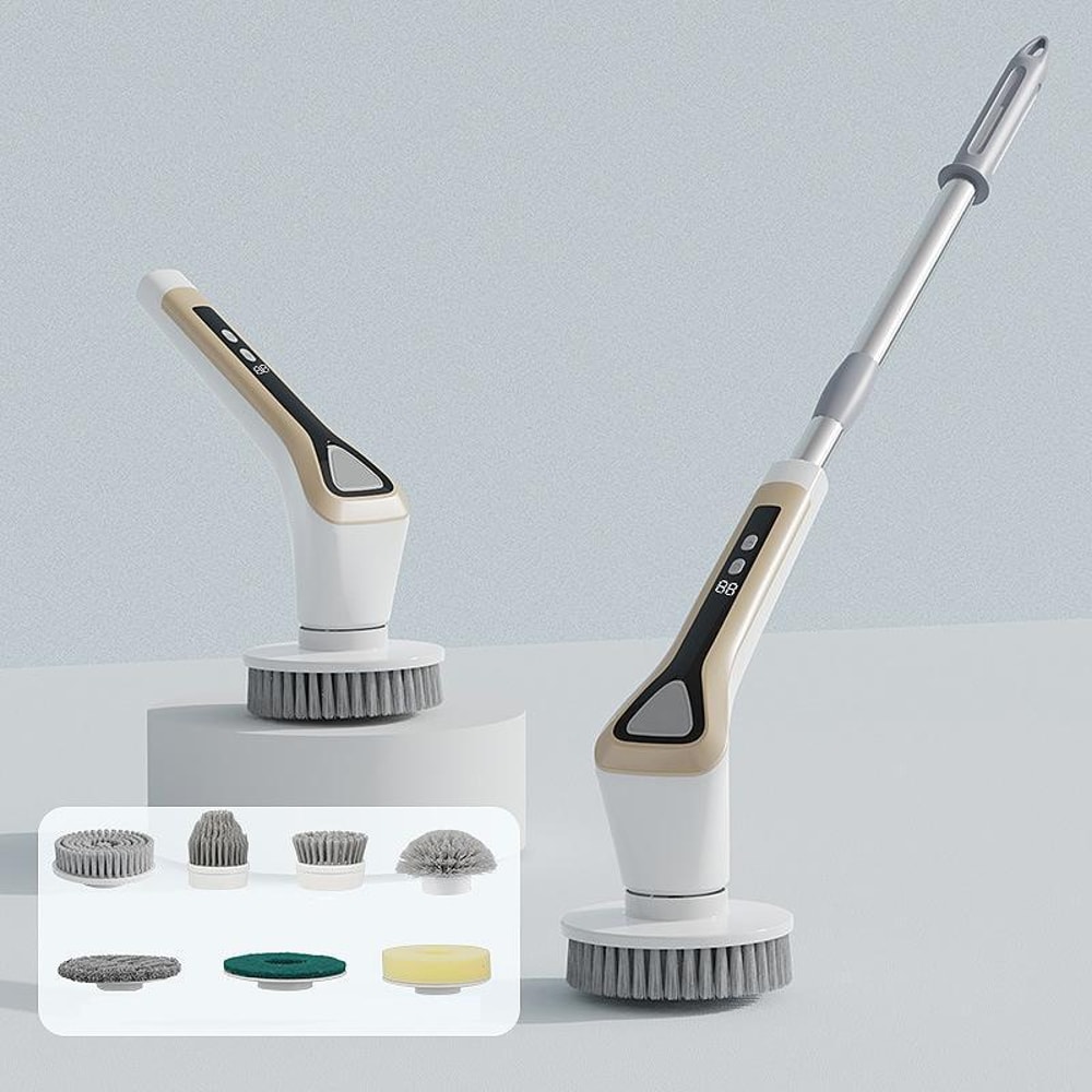 7 in 1 Extendable Electric Cleaning Brush & Multi Surface Scrubber for Home and Auto