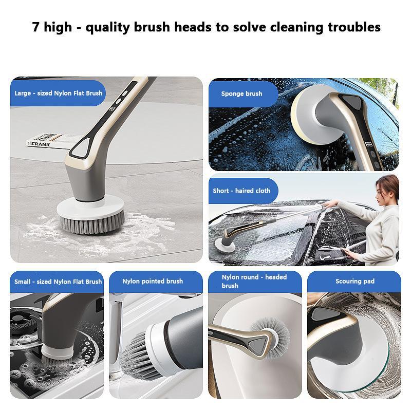 7 in 1 Extendable Electric Cleaning Brush & Multi Surface Scrubber for Home and Auto