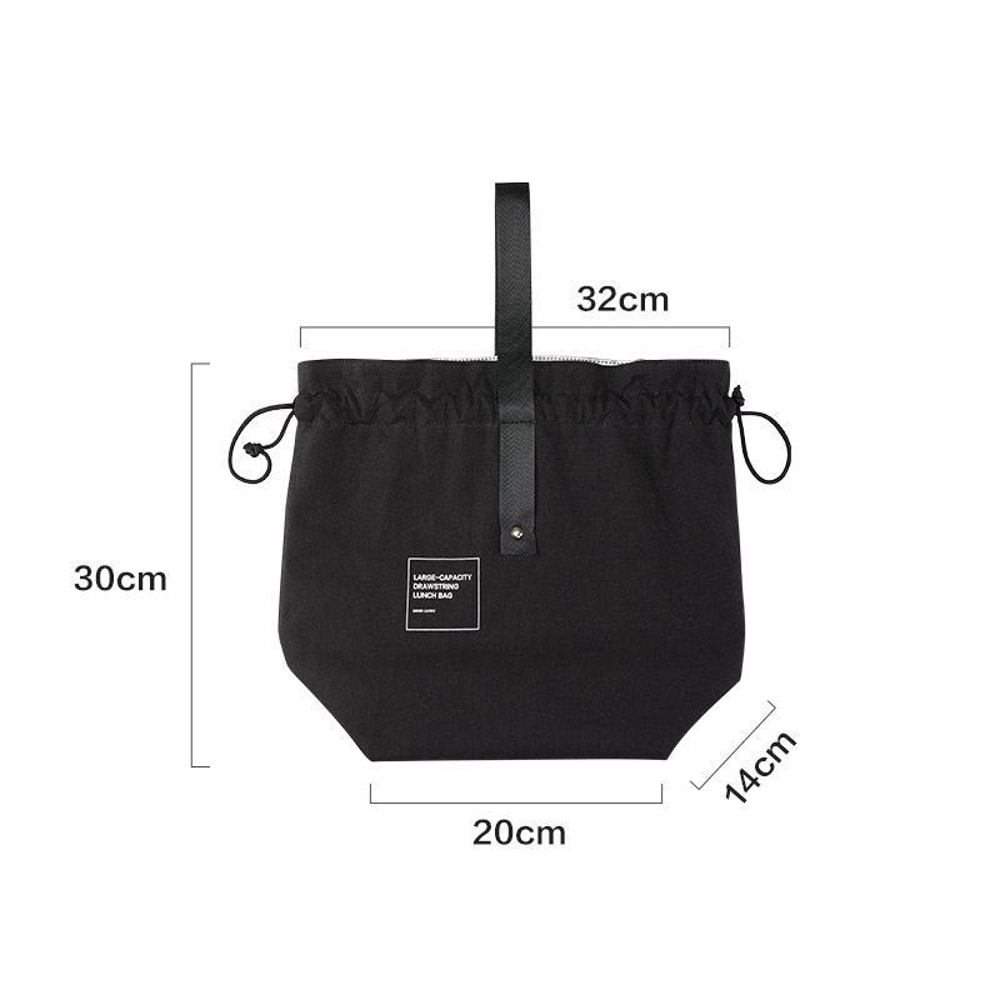 Canvas Thermal Drawstring Lunch Bag Portable Insulated Lunch Tote 5