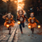 Rechargeable Halloween Pumpkin Lantern Night Light with Double-Sided LED Faces