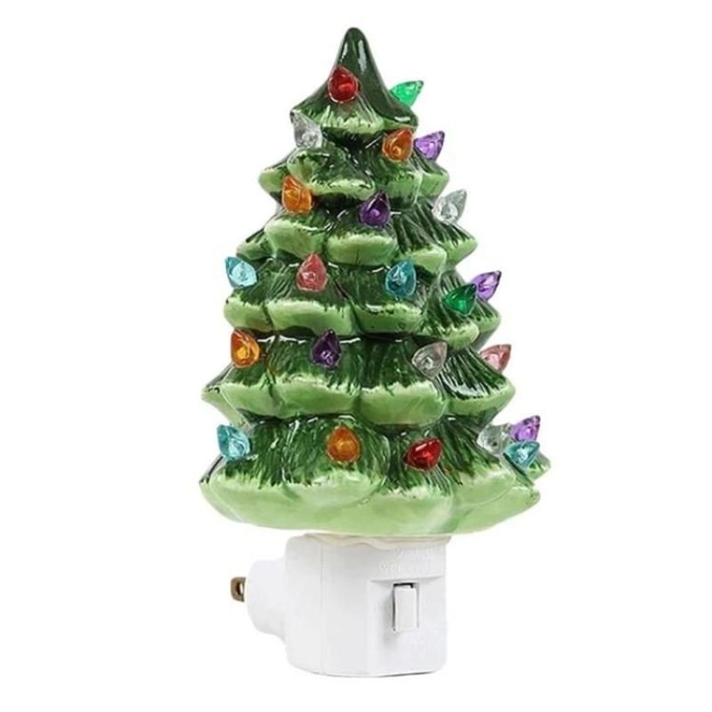 Christmas Tree Night Light Socket Ornament Warm LED Holiday Decoration 6
