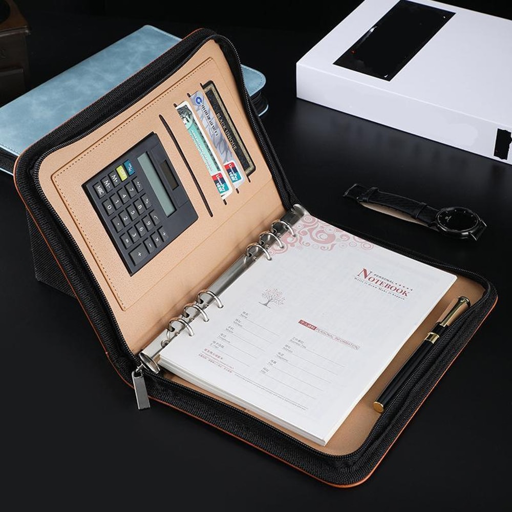 A5 Zipper Organizer Planner With Calculator And Refillable Notebook 1