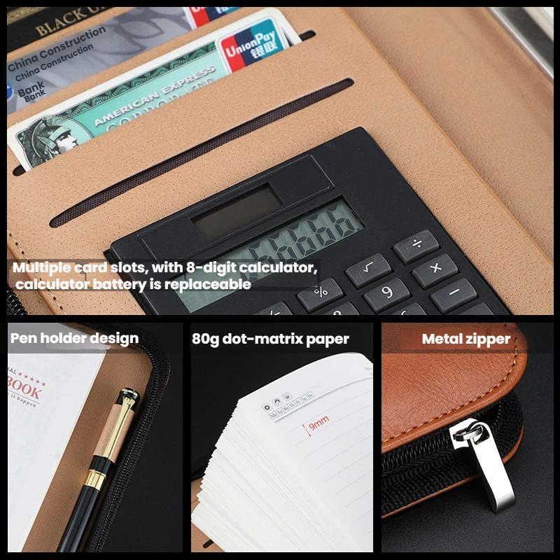 A5 Zipper Organizer Planner With Calculator And Refillable Notebook 3