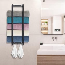 wall mounted towel rack shelf for bathroom towels and guest towels