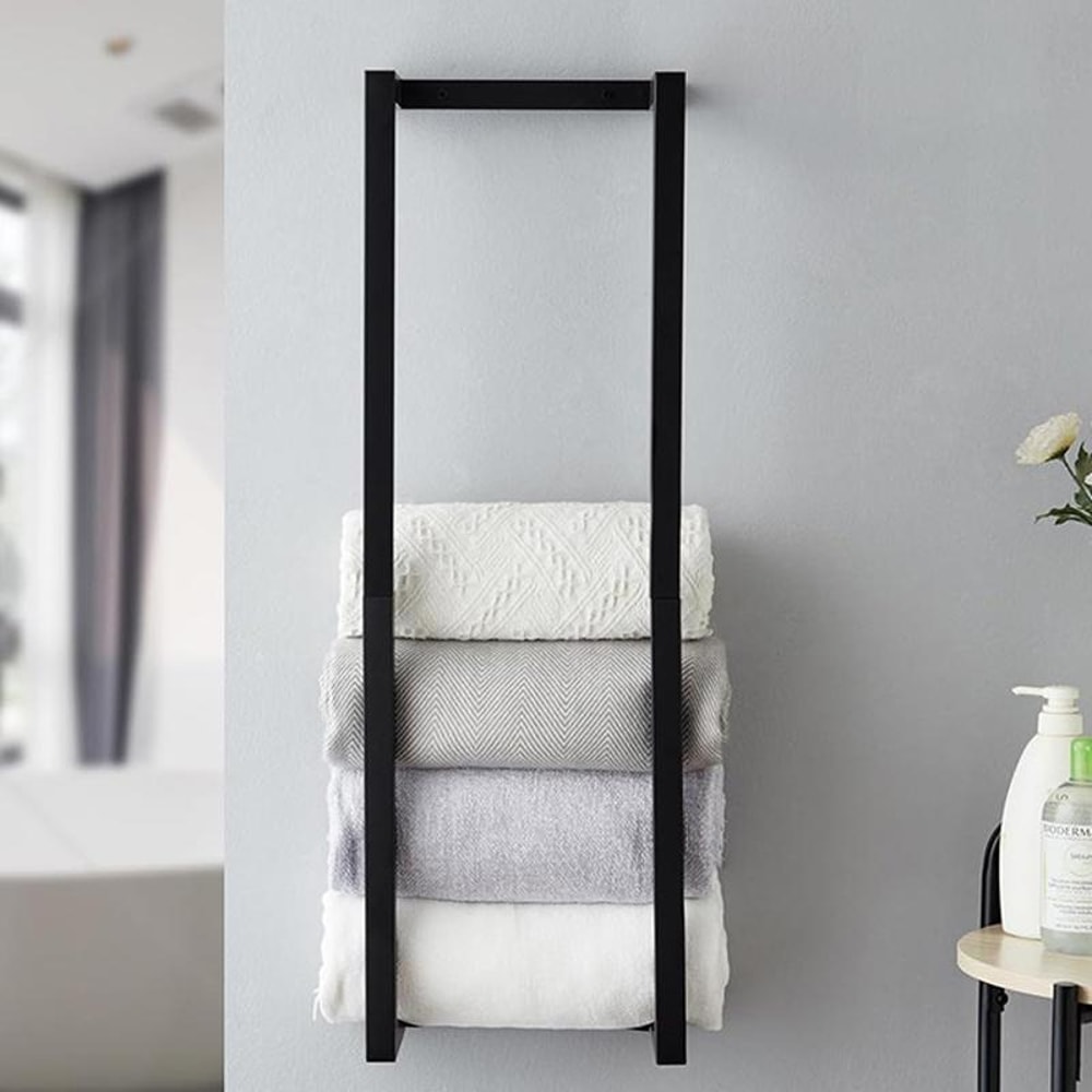Wall Mounted Towel Rack Shelf for Bathroom Towels and Guest Towels