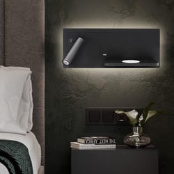 led bedside wall reading light with wireless charger & usb port