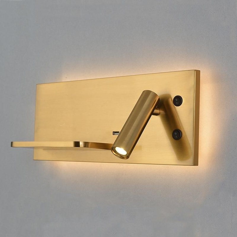 LED Bedside Wall Reading Light With Wireless Charger USB Port 7