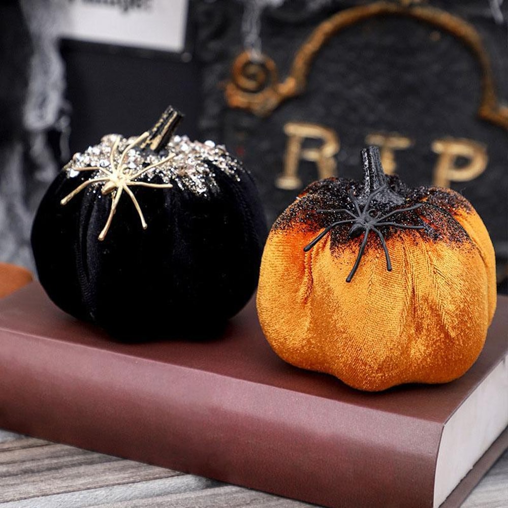 Spider Pumpkin Halloween Decoration Doll For Spooky Home Party Decor 1