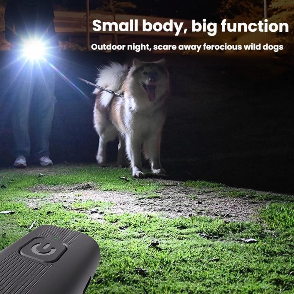 Ultrasonic Dog Repeller & Anti Bark Training Device with Strobe Light