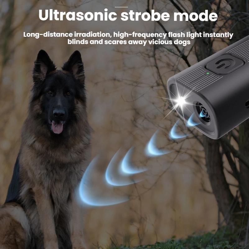 Ultrasonic Dog Repeller & Anti Bark Training Device with Strobe Light