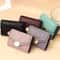 Stone Pattern RFID Card Holder Wallet For Women Compact Leather Card Organizer 0