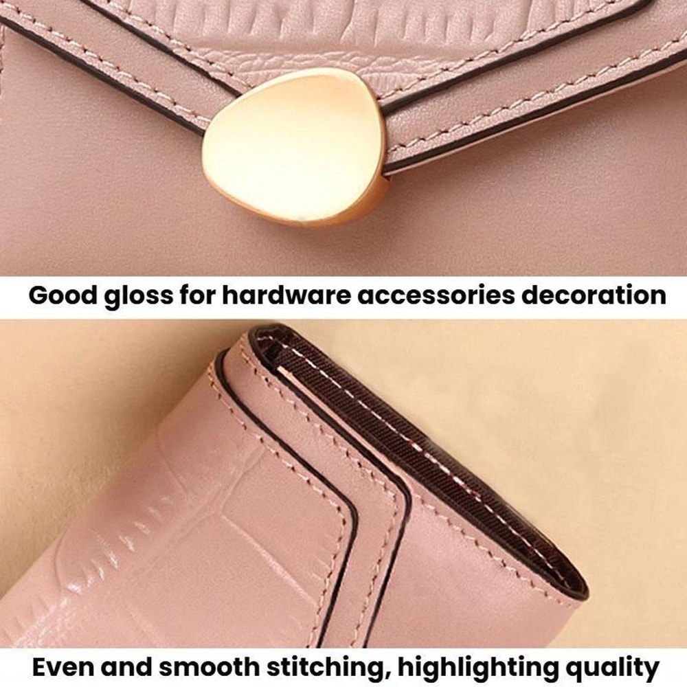 Stone Pattern RFID Card Holder Wallet For Women Compact Leather Card Organizer 4