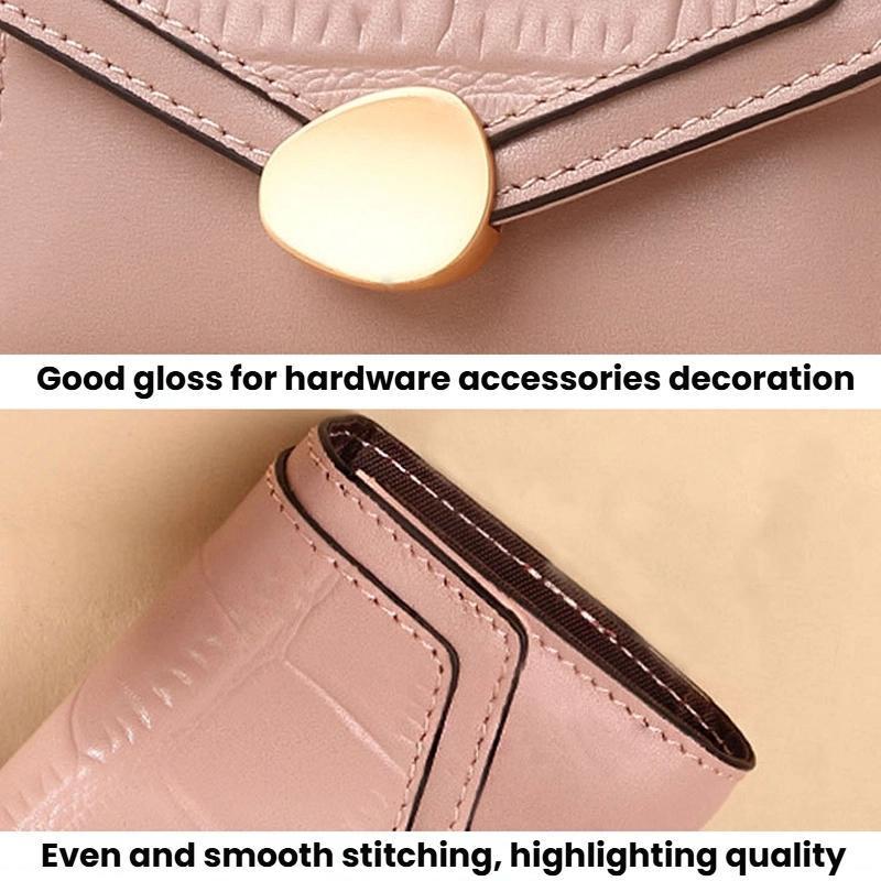 Stone Pattern RFID Card Holder Wallet For Women Compact Leather Card Organizer 4