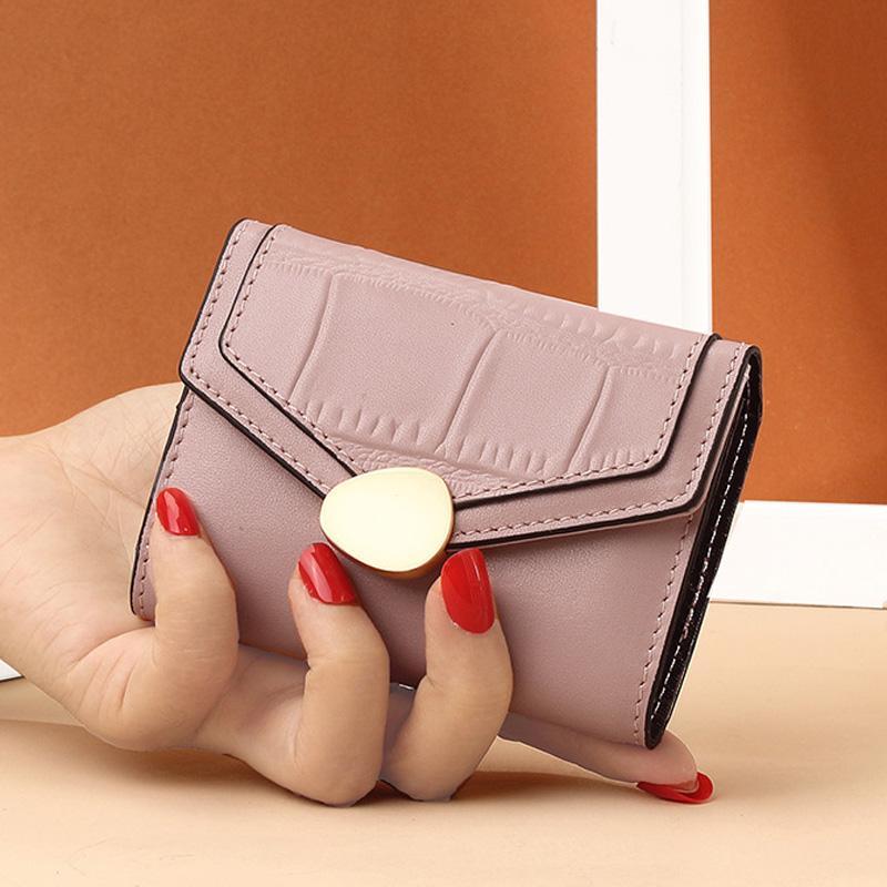 Stone Pattern RFID Card Holder Wallet For Women Compact Leather Card Organizer 10