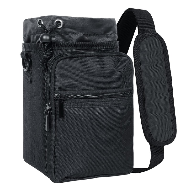 Insulated Water Bottle Carrier Bag with Phone Pocket for Travel, Hiking & Outdoor Adventures