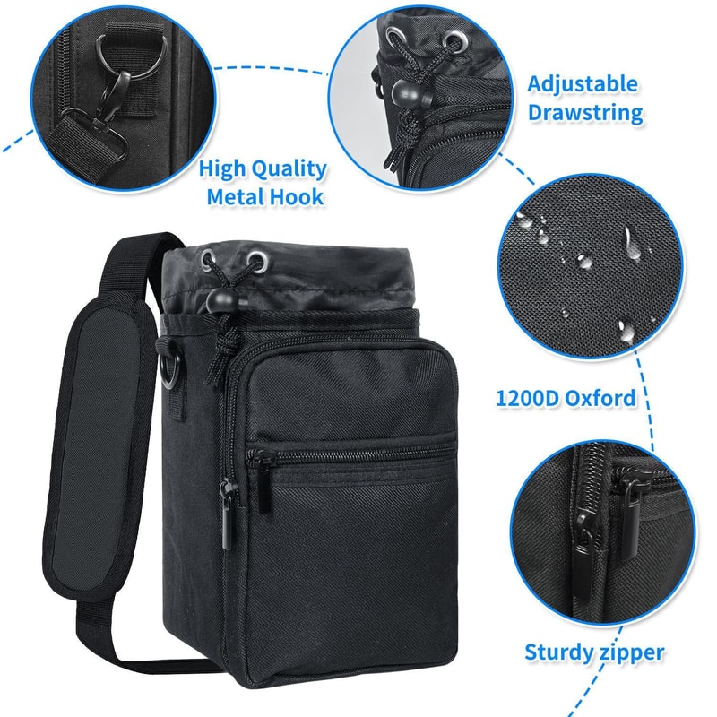 Insulated Water Bottle Carrier Bag with Phone Pocket for Travel, Hiking & Outdoor Adventures
