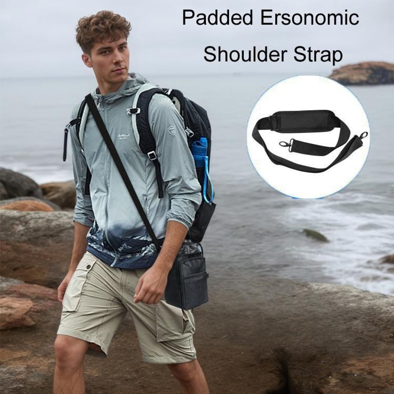 Insulated Water Bottle Carrier Bag with Phone Pocket for Travel, Hiking & Outdoor Adventures