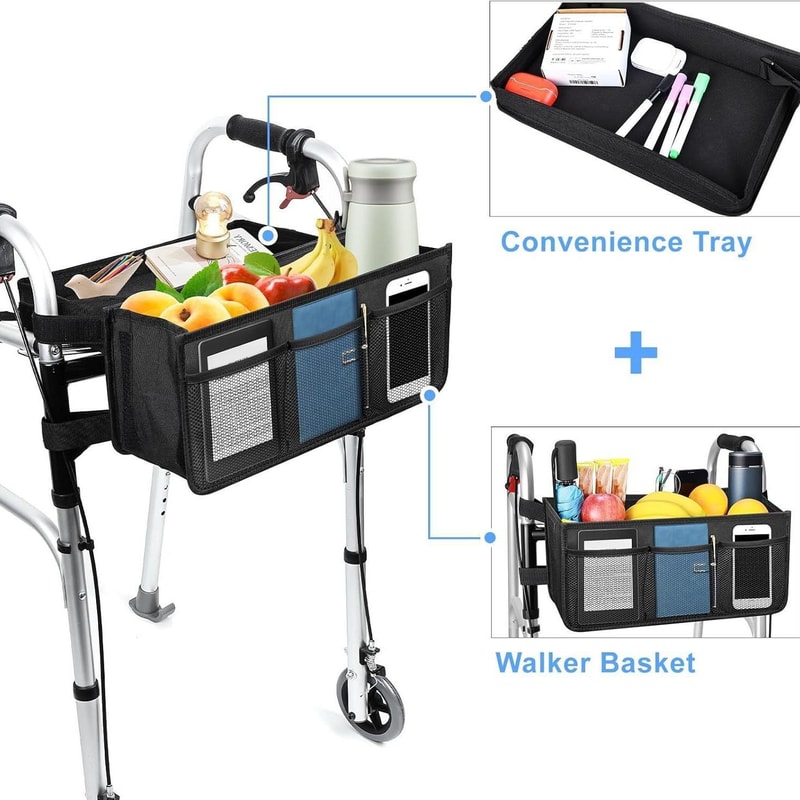 Waterproof Walker Storage Bag Organizer with Large Capacity Pockets