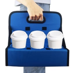 portable insulated drink carrier bag foldable coffee cup holder for takeout & delivery