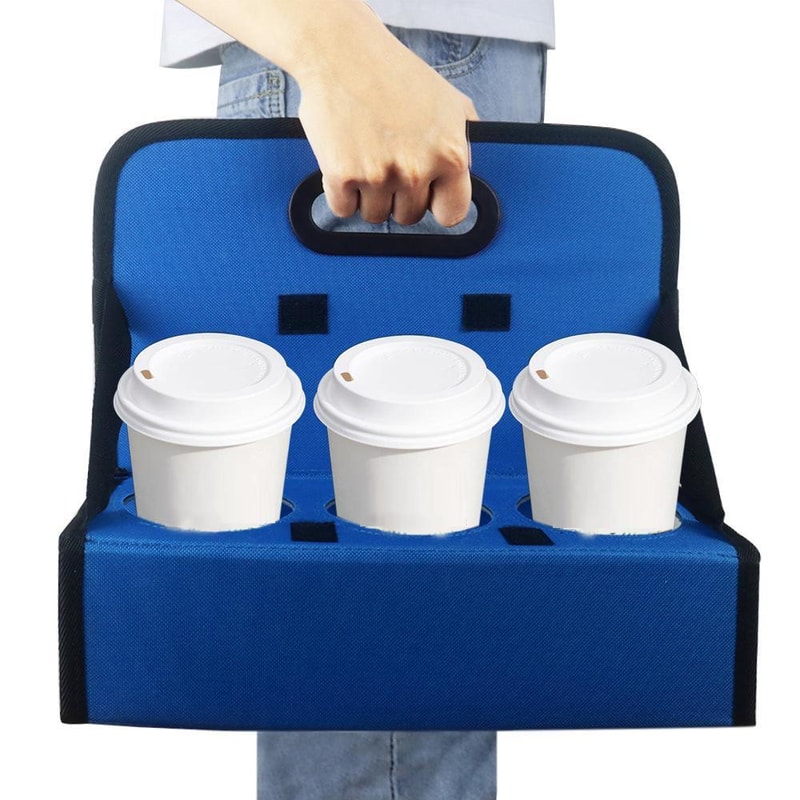 Portable Insulated Drink Carrier Bag Foldable Coffee Cup Holder For Takeout Delivery 0