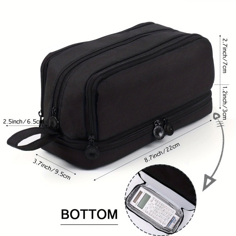 Waterproof 4 Layer Large Capacity Pencil Case For Students With Carry Handle 2